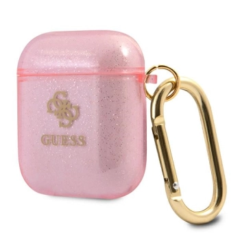 Guess GUA2UCG4GP AirPods 1/2 coverróżowy/pink Glitter Collection