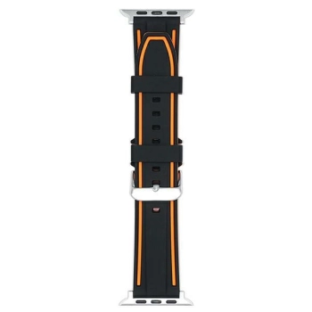 Beline pasek Apple Watch Solid Silicone42/44/45/49mm pomarańczowo-czarny orange/black