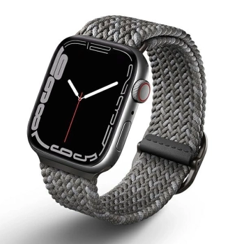 UNIQ pasek Aspen Apple Watch 44/42/45 mmSeries 1/2/3/4/5/6/7/8/9/SE/SE2 Braided DE szary/pebble grey