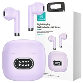 USAMS Słuchawki Bluetooth 5.3 TWS IA IIseries bezprzewodowe purpurowy/purple BHUIAII03 (USAMS-IAII15)
