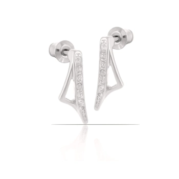Kolczyki zakrzywione trójkąty z kolekcji Classic (P14748AG)