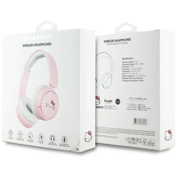 Słuchawki nauszne Hello Kitty Face Logo  Bluetooth różowy