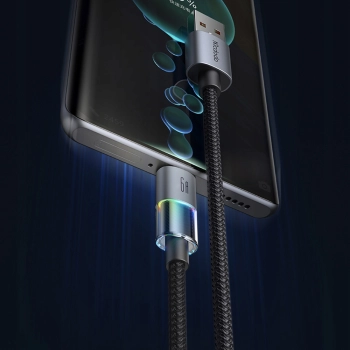 MCDODO KABEL USB-A USB-C SZYBKIE ŁADOWANIE USB TYP C 6A 100W 1M LED CZARNY