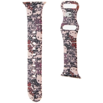 Hello Kitty Pasek HKAWMSDGPTP Apple Watch 38/40/41mm różowy/pink strap Silicone Tags Graffiti