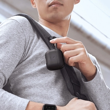 UNIQ etui Valencia AirPods Proczarny/midnight black Antimicrobial