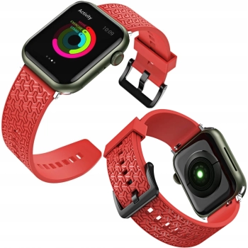 Watch Strap Y pasek do Apple Watch 7 / 6 / 5 / 4 / 3 / 2 / SE (45 / 44 / 42mm) opaska bransoleta do zegarka czerwony
