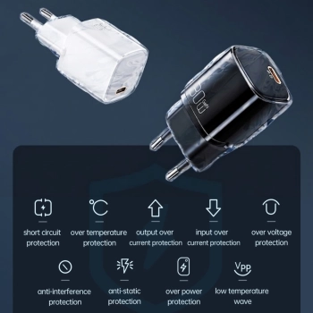 MCDODO SZYBKA ŁADOWARKA SIECIOWA DO TELEFONU ZASILACZ USB-C GAN PD QC - 30W