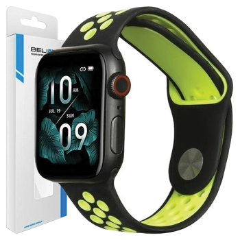Beline pasek Apple Watch Sport Silicone42/44/45/49mm czarno-limonkowy black/lime