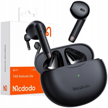 MCDODO SŁUCHAWKI BEZPRZEWODOWE DOUSZNE BLUETOOTH 5 Z MIKROFONEM ETUI CZARNE