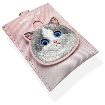 Nimmy Zestaw 3w1 torebka na telefon +    portfel + etui na lokalizator różowy/pink Big Eyed Pet 2.0 Cat