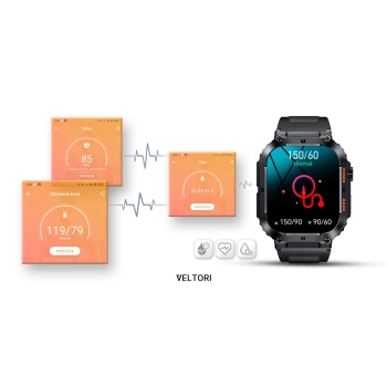 Smartwatch VELTORI VT200-1 Czarny Pasek Silikonowy