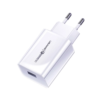 USAMS Ład. siec. 1xUSB T22 18W 3A QC3.0(only head) Fast Charging biały/white CC83TC01 (US-CC083)