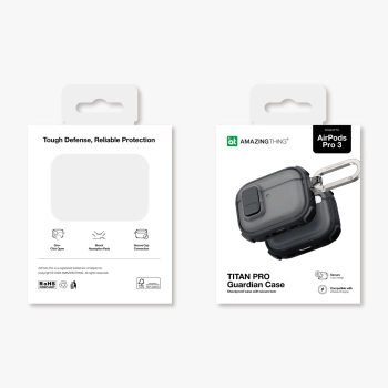 Etui AMAZINGTHING Titan Pro Mag Case Clear do AirPods Pro 3 - czarne