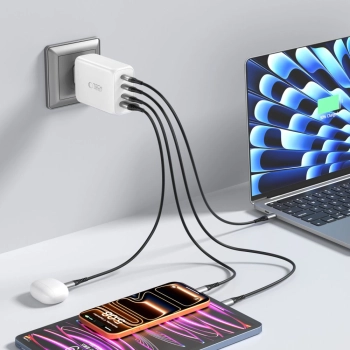 TECH-PROTECT NC240W-GAN 4-PORT NETWORK CHARGER PD 240W / QC3.0 WHITE