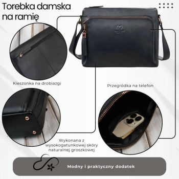 Torebka damska na ramię skórzana klasyczna Paolo Peruzzi