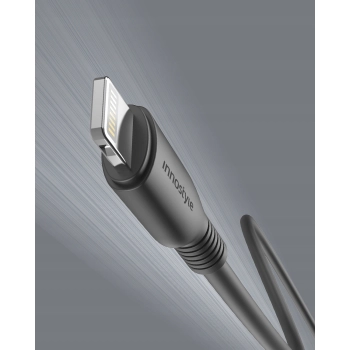 INNOSTYLE JAZZY KABEL USB LIGHTNING MFI SZYBKIEGO ŁADOWANIA DO IPHONE KEVLAR 2M CZARNY