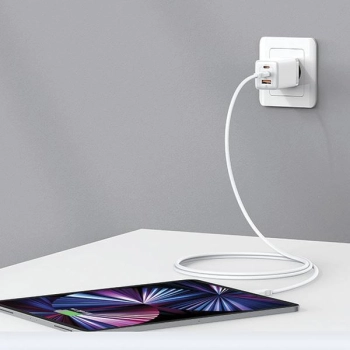 USAMS Ład. siec. 2xUSB-C+1xUSB 65W(only head) GaN PD3.0 +QC3.0 Fast Charging czarny/black Sandru Series CC180TC01 (US-CC180)