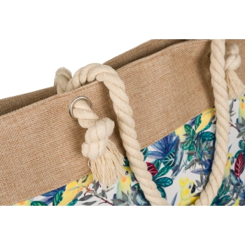 Modna torebka w kwiaty na zakupy plażę shopper