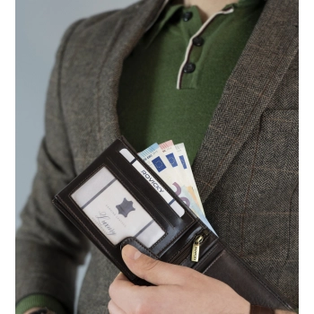 Klasyczny, skórzany portfel męski - Rovicky