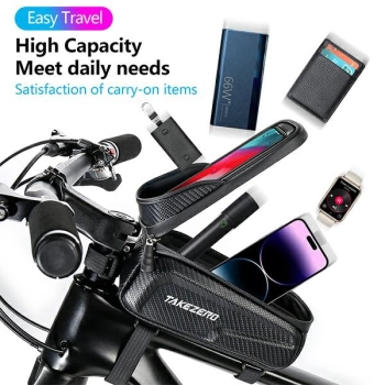 Etui/uchwyt rowerowy TAKEZEROTZ01 sakwa na ramę czarny/black