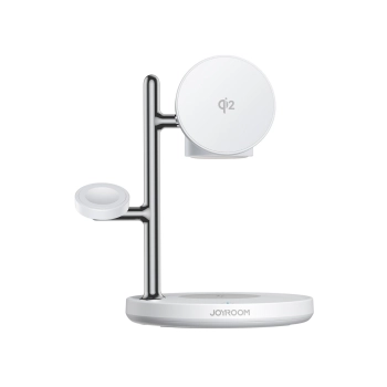 Ładowarka biurkowa Joyroom JR-W23 Qi2 4w1 z wbudowaną lampką nocną indukcyjna - biała