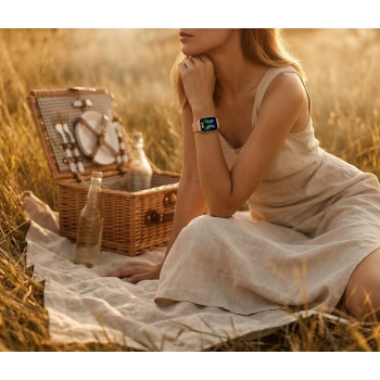Smartwatch Gravity Różowe Złoto Pasek + Bransoleta GT44-1