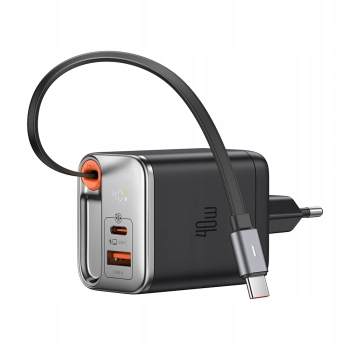 MCDODO SZYBKA ŁADOWARKA SIECIOWA ZASILACZ 3X USB-C PD USB GAN 40W KABEL 1M
