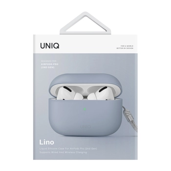 UNIQ etui Lino AirPods Pro 2 genSilicone (2022/2023) niebieski/arctic blue