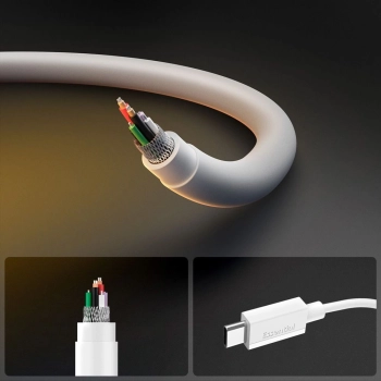 Kabel Spigen EB6020CC 60W + kabel USB-C / USB-C 200 cm - biały