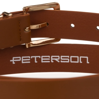 Pasek damski do spodni eko skóra klasyczna klamra elegancki PETERSON
