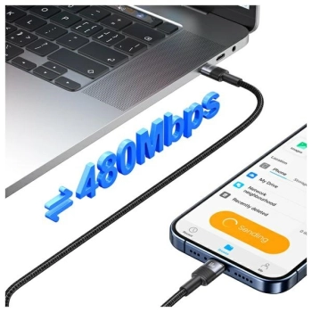 USAMS Kabel USB-C na USB-C 60W 1.2m      Aluminum Alloy Data Cable SY Series SJ724USB01 (US-SJ724)
