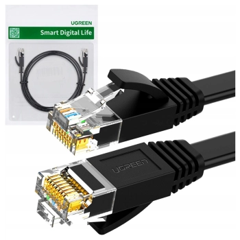 Płaski kabel sieciowy UGREEN  NW102 Ethernet RJ45, Cat.6, UTP, 3m (czarny)