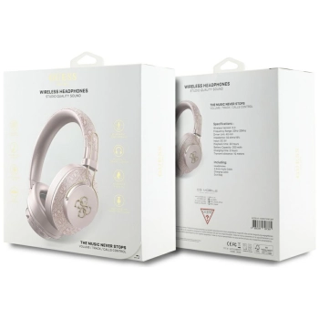 Słuchawki nauszne Guess Bluetooth ENC    Metal 4G Logo różowy
