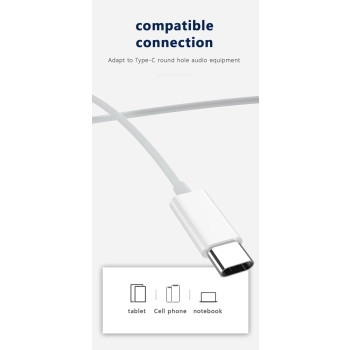 JELLICO słuchawki przewodowe EP3A USB-C z mikrofonem 1.2M Biały