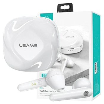 USAMS Słuchawki Bluetooth 5.0 TWS SDseries bezprzewodowe biały/white BHUSD01