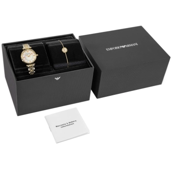 Zegarek Damski Emporio Armani Gianni T-Bar Gift Set AR80086SET + BOX