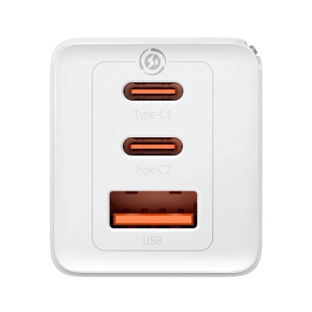 Ładowarka sieciowa Baseus GaN5 Pro 2xUSB-C + USB, 65W (biała)