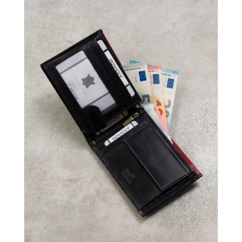 Klasyczny skórzany portfel z systemem RFID Protect — Rovicky