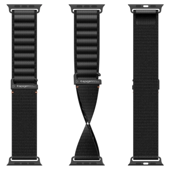 Pasek Pasek Spigen WBF1 na Apple Watch 44 / 45 / 46 / 49 mm - czarny