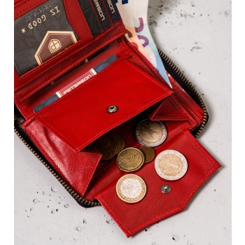 Duży, skórzany portfel męski na zamek - Peterson