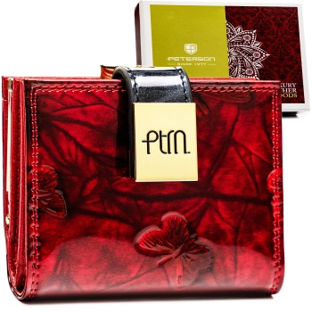 Portfel d. skórzany PTN 42329-NBF-7152 RED-BLACK