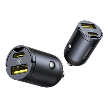 Ładowarka samochodowa Baseus Tiny Star 30W USB-A USB-C - czarna