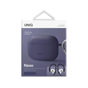 UNIQ etui Nexo AirPods Pro 2 gen + EarHooks Silicone (2022/2023) purpurowy/fig purple
