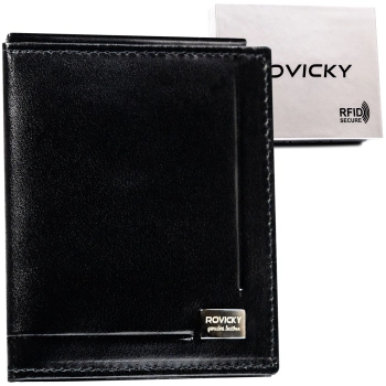 Portfel etui na banknoty karty ze skóry naturalnej slim cienkie Rovicky