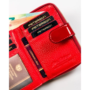 Damski portfel Peterson mały ze skóry ekologicznej lakierowany RFID