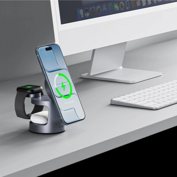TECH-PROTECT A48 3IN1 MAGNETIC MAGSAFE WIRELESS CHARGER 25W QI2.2 DARK GREY