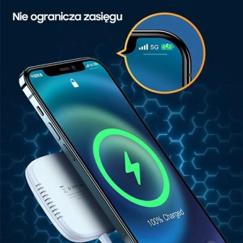 USAMS Ład. indukcyjna US-CD159 magneticW1 15W Extra-thin iPhone 12 series biały/white CD159DZ02