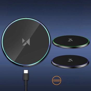 Ładowarka indukcyjna Wozinsky WLI-01Y 15W Qi z kablem USB-C - czarny