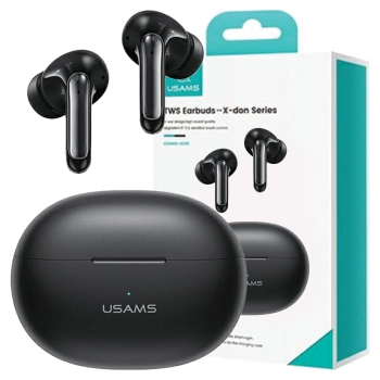 USAMS Słuchawki Bluetooth 5.3 TWSX-Don Series Dual mic ENC bezprzewodowe czarny/black BHUXD01 (SAMS-XD18)