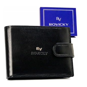 Klasyczny portfel męski ze skóry naturalnej - Rovicky